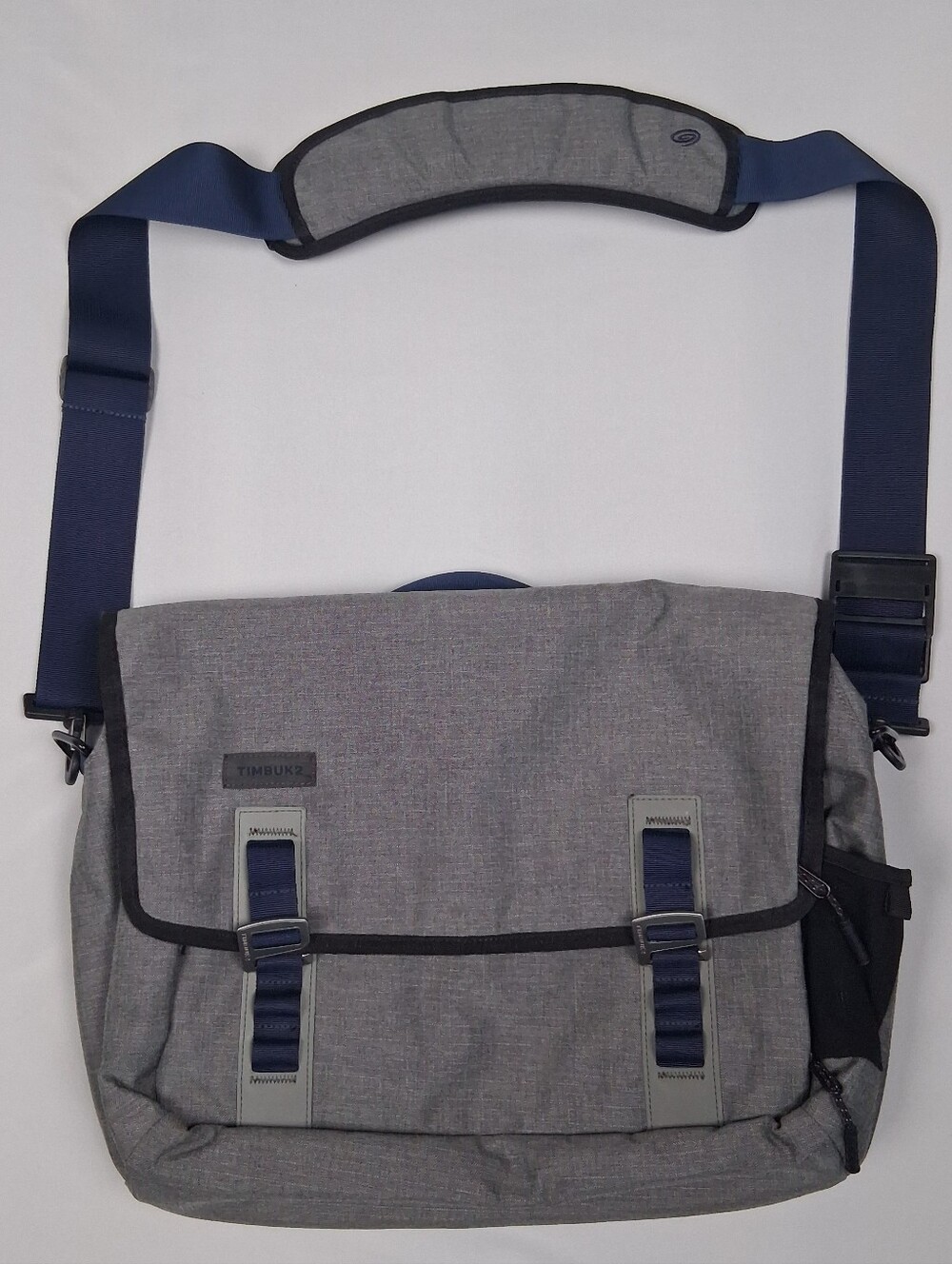 Timbuk2 San Francisco Command Messenger CrossBody Bag Laptop Organizer Gray/Blue